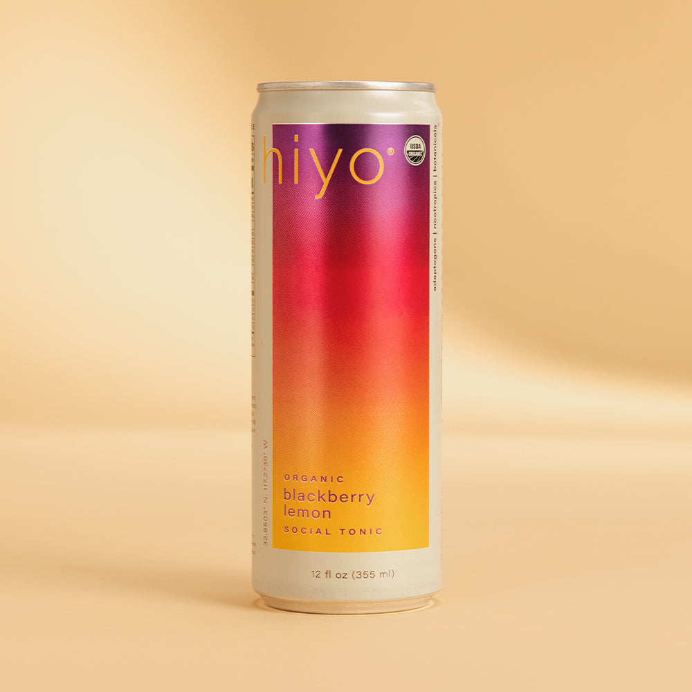 hiyo | blackberry lemon, non-alcoholic functional seltzer