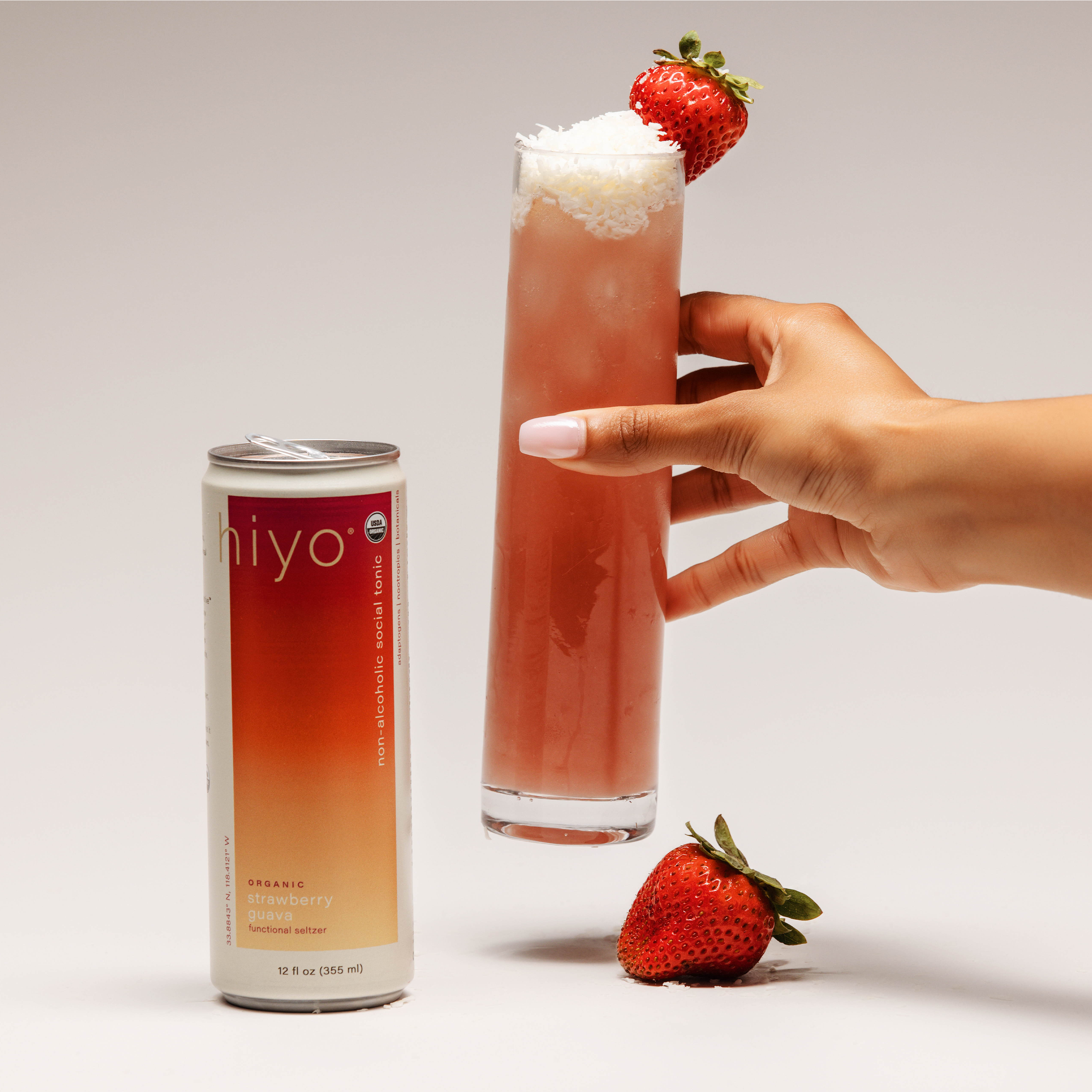 hiyo strawberry guava mocktail with real fruit