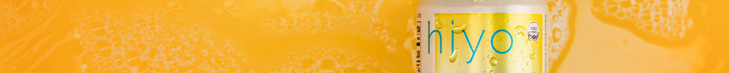 hiyo product on a yellow background with floral design